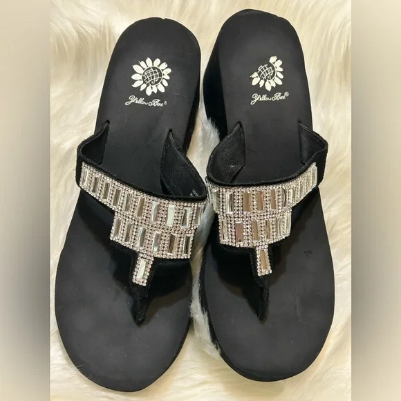 Yellow Box Alexandria Rhinestone Flip Flops Size 10 - Picture 11 of 12